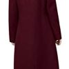 Women's Big Notch Lapel Single Breasted Mid-Long Wool Blend Coat