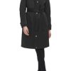 Women's Belted Sleeker Midweight Coat with Attached Hood