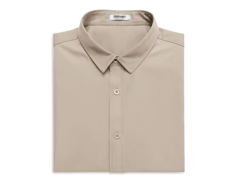 21oxdHawzBL.jpg Men's Button Down Shirt Short Sleeve Casual Shirt for Men Summer Business Casual Dress Shirt