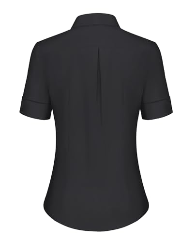 21vC2N3CgwL.jpg Short Sleeve Button Dress Shirts for Women Cotton Button Down Shirts for Women Slim Fit Blouse Top 3/4 Sleeve