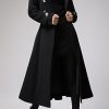31-95MukNzL.jpg Womens Long Double-Breasted Hooded Coat Winter Warm Wool Trench Coat with Belts