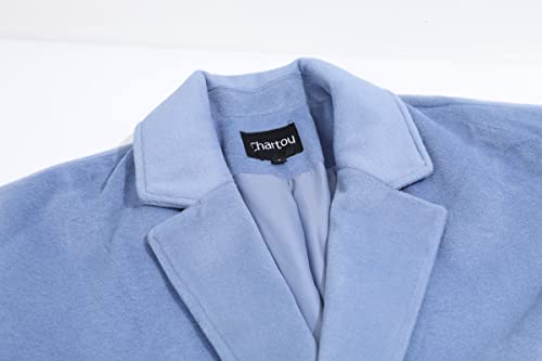 31-vHii41L.jpg Women's Oversized Notched Collar Wool Blend Single Breast Midi Long Trench Coat