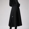 310AUHojN9L.jpg Womens Long Double-Breasted Hooded Coat Winter Warm Wool Trench Coat with Belts