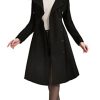 310VXdPRXUL.jpg Long Trench Pea Coat for Women - Wool Winter Trench Coat Goth Lapel Peacoat Outwear Thick Hood Pea Jacket Trenchcoat