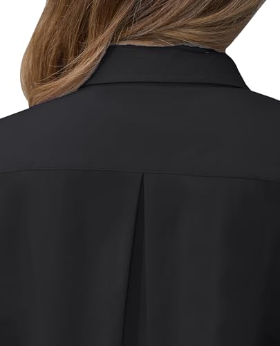 313zEmZMWEL.jpg Short Sleeve Button Dress Shirts for Women Cotton Button Down Shirts for Women Slim Fit Blouse Top 3/4 Sleeve