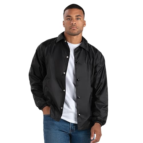 Nylon Coach's Jacket/Lined - Rain-Ready, Water-Resistant Outerwear for Coaches & Outdoor Activities
