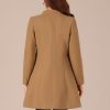 315sd-JEcIL.jpg Women's Winter Overcoat Pea Coat Elegant V Neck Single Breasted Coat Outerwear