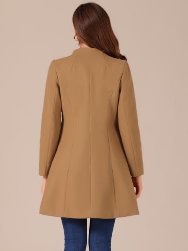 315sd-JEcIL.jpg Women's Winter Overcoat Pea Coat Elegant V Neck Single Breasted Coat Outerwear