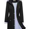 Rain Coats for Women Waterproof Rain Jacket Lightweight Windbreaker Outdoor Hooded Trench Coat