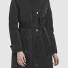 Women's Belted Sleeker Midweight Coat with Attached Hood