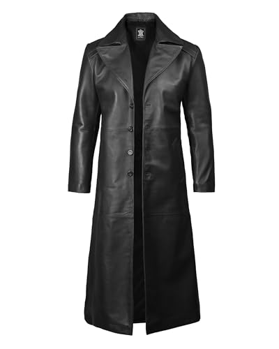 Leather Trench Coat Men - Long Jacket Real Lambskin Leather Coats For Men