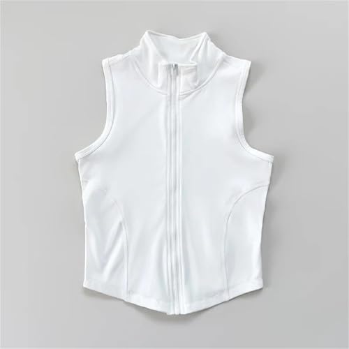 Women's Fitness Vest Sleeveless Workout Jacket Summer Yoga Sports Zipper Top Casual Training Slim Fit Activewear