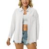 31JDaxB-goL.jpg Womens Button Down Shirts Cotton Linen Long Sleeve Dress Shirts Casual Summer Tops Work Blouses with Pockets
