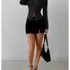31Lo51ra1gL.jpg Women's Button Down Ruched Blouse Long Sleeve Shirts Slim Fit Aesthetic Tops