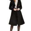 31MVMJynzEL.jpg Long Trench Pea Coat for Women - Wool Winter Trench Coat Goth Lapel Peacoat Outwear Thick Hood Pea Jacket Trenchcoat