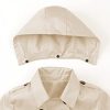Women's Double Breasted Long Trench Coats Mid-Length Belted Overcoat Dress Jacket with Detachable Hood