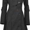 31RialTjwKL.jpg Long Trench Pea Coat for Women - Wool Winter Trench Coat Goth Lapel Peacoat Outwear Thick Hood Pea Jacket Trenchcoat