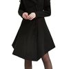 31Rx77rhneL.jpg Long Trench Pea Coat for Women - Wool Winter Trench Coat Goth Lapel Peacoat Outwear Thick Hood Pea Jacket Trenchcoat