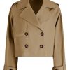 31SjwACkT8L.jpg Womens Cropped Trench Coat Lapel Double Breasted Short Jacket Outwear