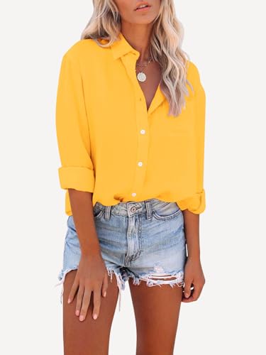 31SwSKTWGL.jpg Womens Button Down Shirts Long Sleeve Dressy Casual Blouses Button Up Collared Shirts Tops for Women