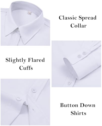 Button Down Dress Shirts for Women Long Sleeve Wrinkle Free Shirts Solid Work Business Formal Button Up Shirt