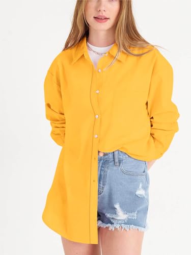 31UKoWAcB5L.jpg Womens Button Down Shirts Long Sleeve Dressy Casual Blouses Button Up Collared Shirts Tops for Women