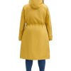 31Wdx5dBobL.jpg Plus Size Hooded Long Jacket for Women Adjustable Drawstring Waist Zipper Outdoor Windbreaker Trench Coats