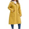 31XEM-Dz76L.jpg Plus Size Hooded Long Jacket for Women Adjustable Drawstring Waist Zipper Outdoor Windbreaker Trench Coats