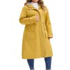 31XgnSW-v9L.jpg Plus Size Hooded Long Jacket for Women Adjustable Drawstring Waist Zipper Outdoor Windbreaker Trench Coats