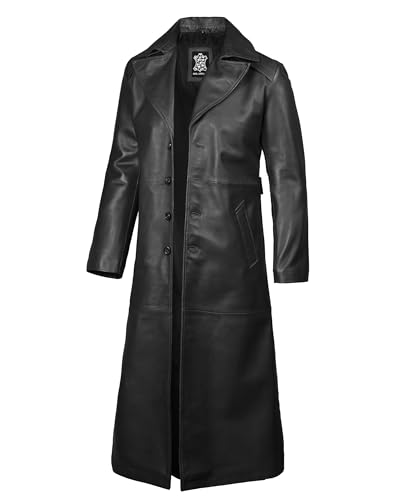 Leather Trench Coat Men - Long Jacket Real Lambskin Leather Coats For Men
