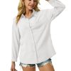 31dQsibljbL.jpg Womens Button Down Shirts Cotton Linen Long Sleeve Dress Shirts Casual Summer Tops Work Blouses with Pockets