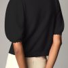 31eCVw3kiL.jpg Puff Sleeve Cardigans for Women Crew Neck Lightweight Summer Shirts Button Down Knit Shrug Sweater Tops