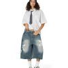 31hyGxzJevL.jpg Button Down Shirts Oversized Unisex Plaid Tie Short Sleeve Shirt Casual Streetwear Summer Tops