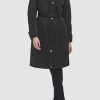 Women's Belted Sleeker Midweight Coat with Attached Hood