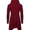 Long Hooded Cardigan Ruffle Shawl Collar Open Front Lightweight Drape Cape Overcoat with Pockets