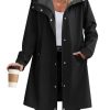 Womens Waterproof Raincoat Lightweight Rain Jacket Women Long Hooded Trench Coats Outdoor Windbreaker Travel Jacket