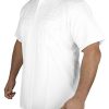 100% Polyester Short Sleeve Men's Uniform Shirt White