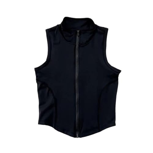 Women's Fitness Vest Sleeveless Workout Jacket Summer Yoga Sports Zipper Top Casual Training Slim Fit Activewear