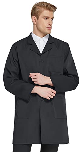 Professional Lab Coat for Men Women Long Sleeve, White, Unisex