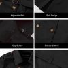 Women's Long Trench Coat Double-Breasted Classic Lapel Overcoat Belted Slim Outerwear Coat with Detachable Hood