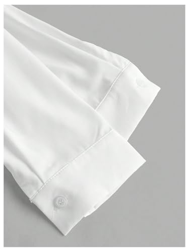 31xWGnJyTqL.jpg Women's Elegant Puff Long Sleeve Collared Shirts Button Down Dressy Blouse Top