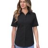 31yIm0oZWOL.jpg Short Sleeve Button Dress Shirts for Women Cotton Button Down Shirts for Women Slim Fit Blouse Top 3/4 Sleeve