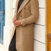 411fhaFmsDL.jpg Mens Wool Blend Casual Trench Coat Notched Collar Lapel Long Jacket Double Breasted Classic Winter Overcoat