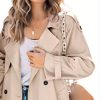 Womens Casual Notched Lapel Double Breasted Trench Coats Classic Fashion Long Jacket Slim Windbreaker Overcoat