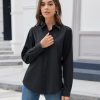 Womens Button Down Shirt Dress Shirts Cotton Long Sleeve Wrinkle Free Work Office Shirt Regular Fit Blouse Top
