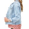 Women's Basic Button Down Long Sleeve Stretchy Jean Trucker Denim Jacket