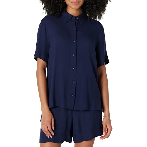 Women's Relaxed-Fit Fluid Twill Button-Down Shirt (Short Sold Separately)