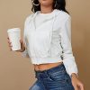 Women's Zip Up Hoodies Cropped Cardigan Jacket Drawstring Hooded Sweatshirts Casual Long Sleeve Top…