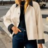 Womens Cropped Trench Coat Casual Lapel Single Breasted Color Block Short Jacket 2025 Fall Fashion Outerwear
