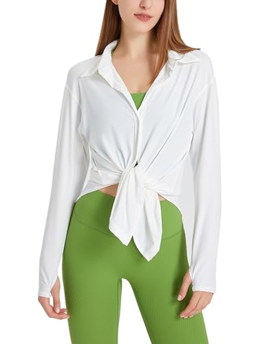 Women's UPF 50+ UV Sun Protection Long Sleeve Shirt Button-Down Shirt Yoga High Stretch Sport Blouses